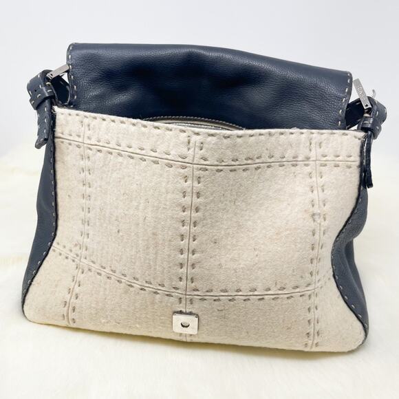 Fendi Black and Cream Shoulder Bag RARE mama baguette - Picture 6 of 15